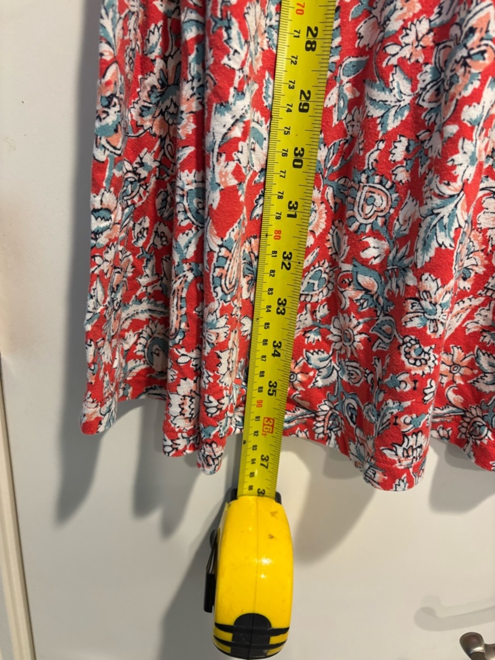 Old Navy Floral Short-Sleeve Red Knit Dress - Picture 3 of 5